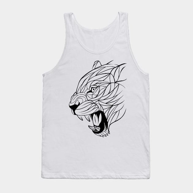 Leopard Minimalist art lines Tank Top by albertocubatas